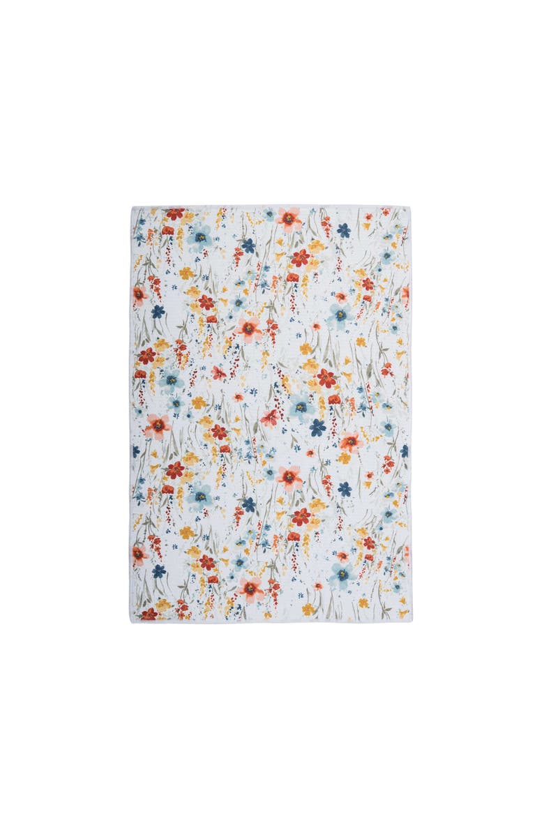 Sheila Floral Watercolor 100% Cotton Printed Dishtowel, Alternate, color, Red