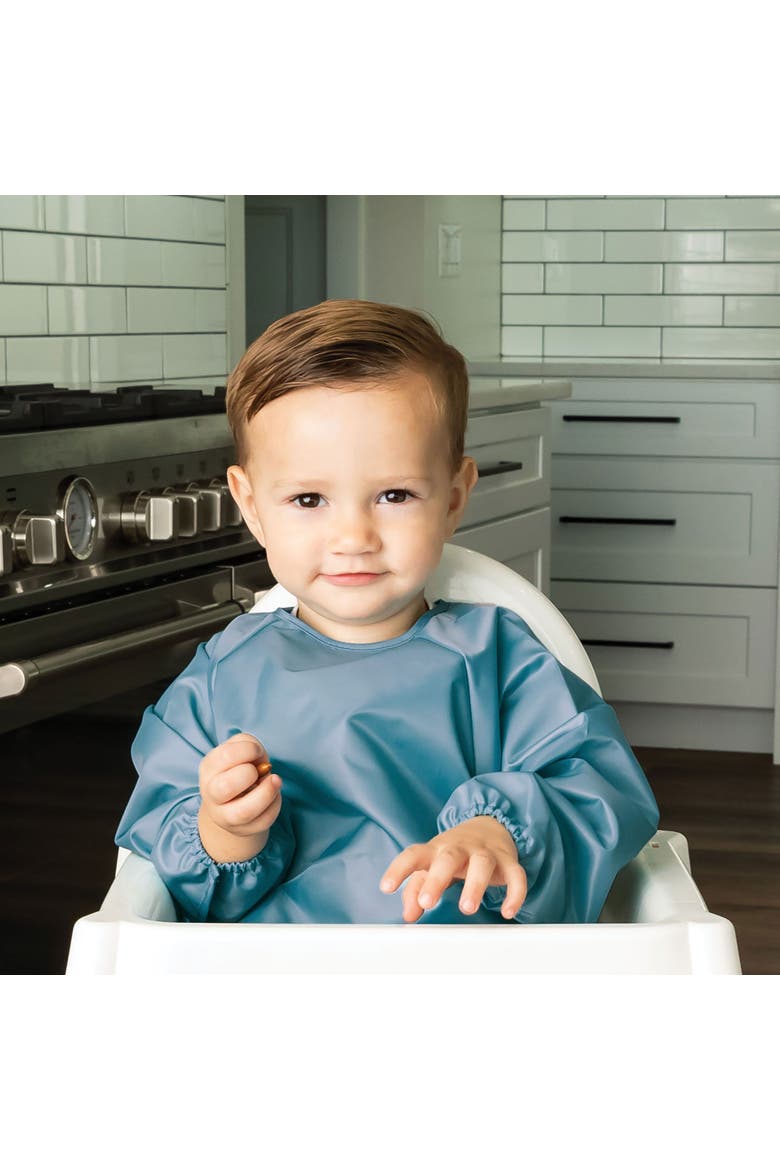 Mess-Proof/Waterproof 2-Pack Long-Sleeve Bib, Alternate, color, Slate Olive