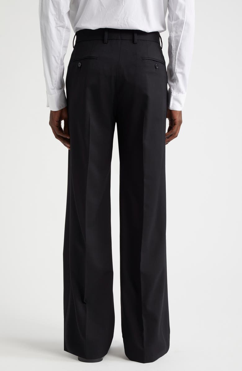 Dolce&Gabbana Pintuck Stretch Virgin Wool Straight Leg Pants, Alternate, color, N0000 Nero