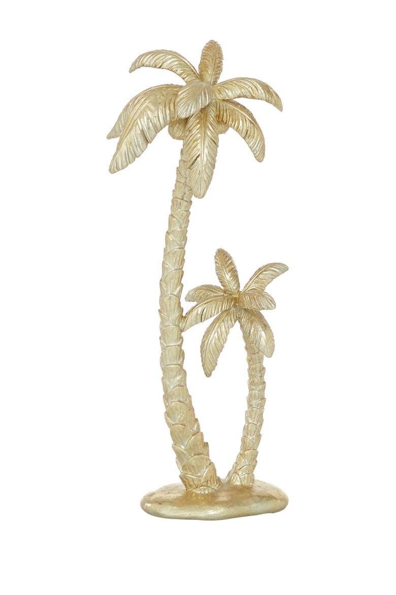 Palm Tree SculpturePolyresinGold, Main, color, GOLD
