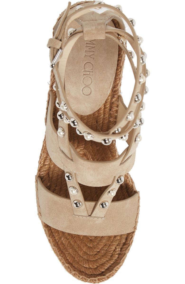 Jimmy Choo Danica Studded Espadrille Wedge Sandal, Alternate, color,