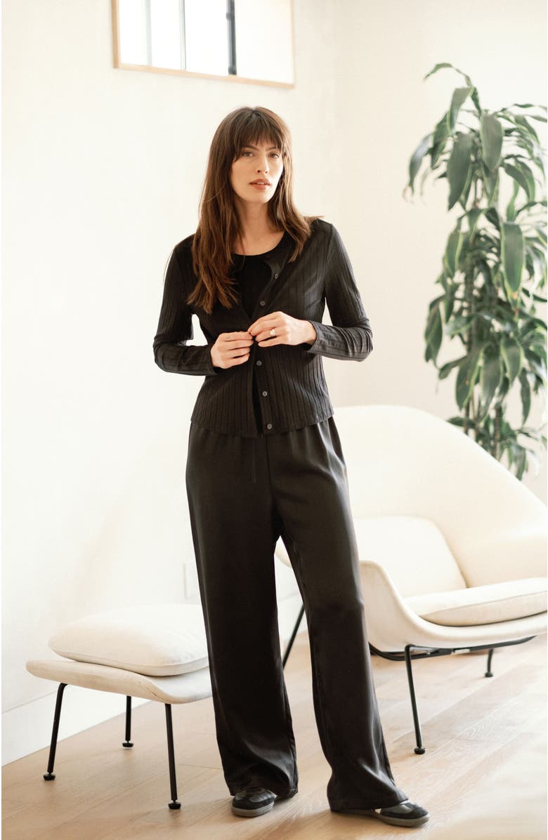 Whimsy + Row Coco Cardigan, Alternate, color, Black