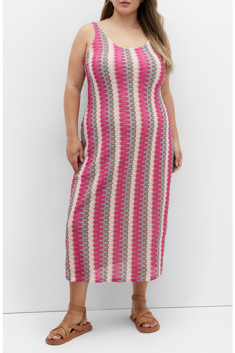 Leilani Stripe Midi Dress, Main, color, SUNSET STRIPE