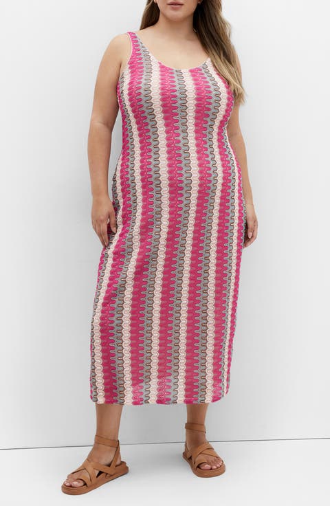 Leilani Stripe Midi Dress (Plus)