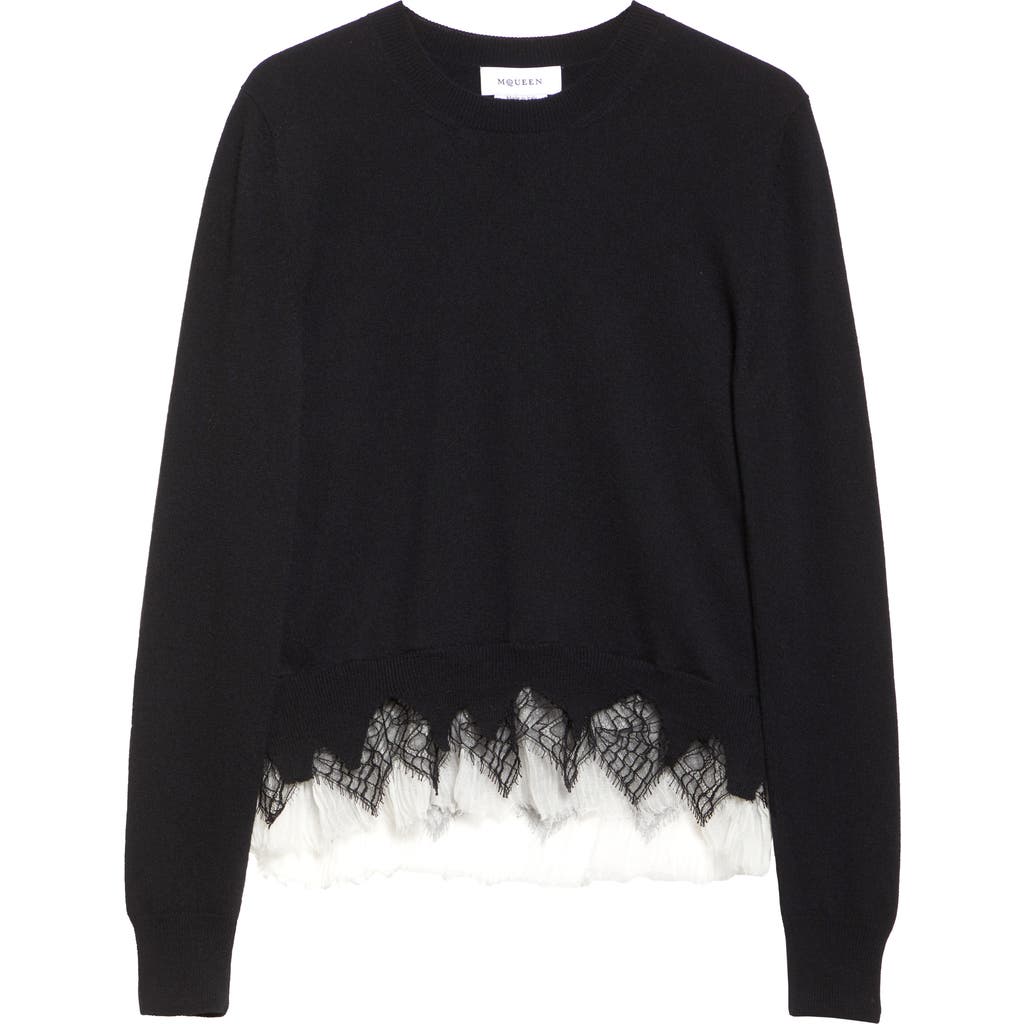 Alexander Mcqueen Alexander Mc Queen Black Ivory Wool Cashmere Cardigan In Black