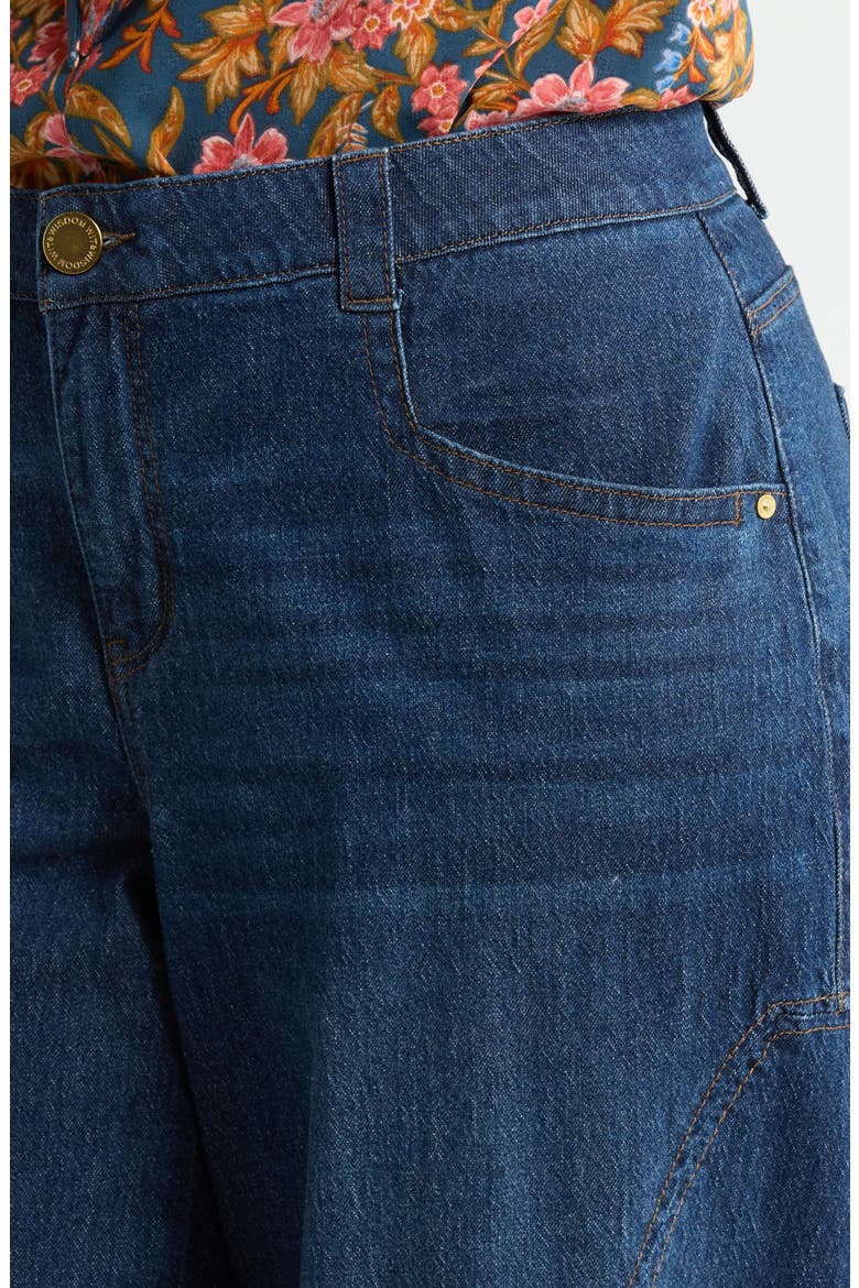Cuffed High Waist Wide Leg Jeans, Alternate, color, BLUE