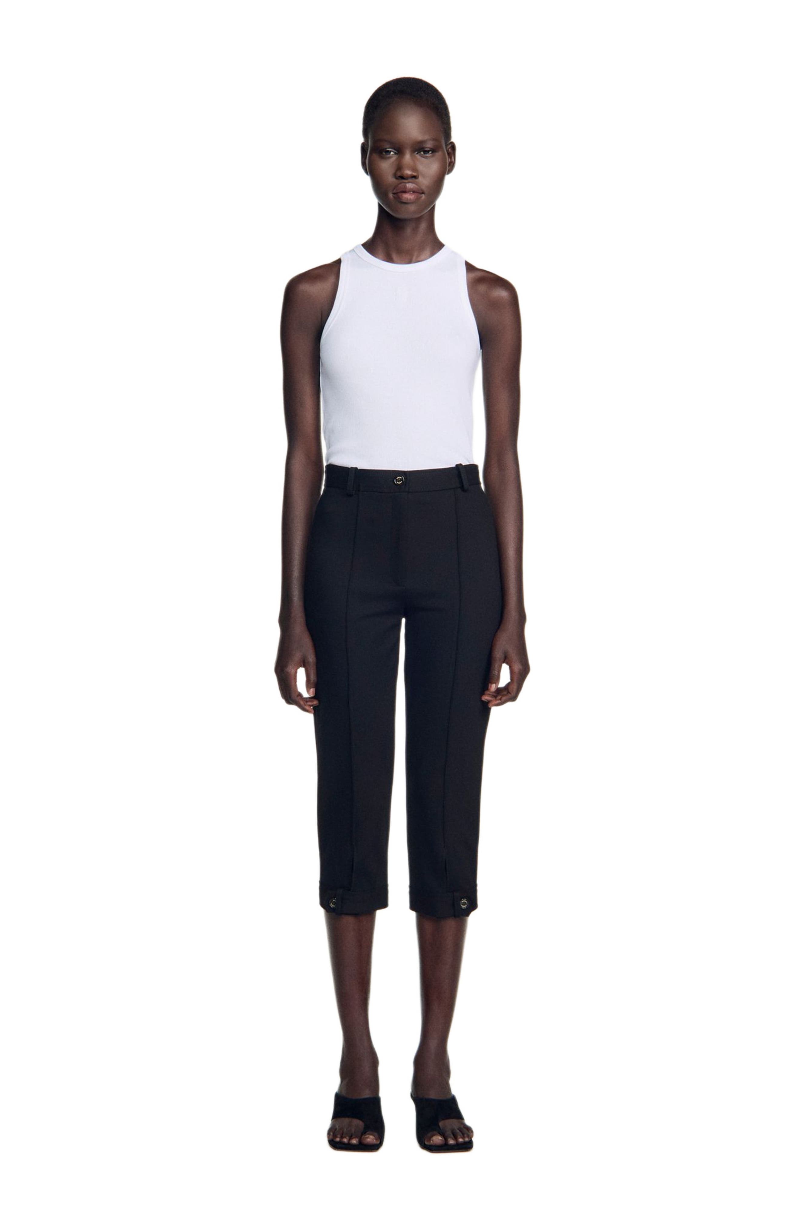 SANDRO Pleated Capri Trousers (Women) | Nordstrom