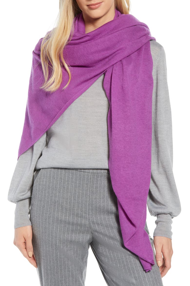 Lightweight Cashmere Scarf, Main, color, PURPLE SPARKLE