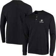 DUNBROOKE Men's Dunbrooke Black New Orleans Saints Logo Maverick Thermal Henley Long Sleeve T-Shirt