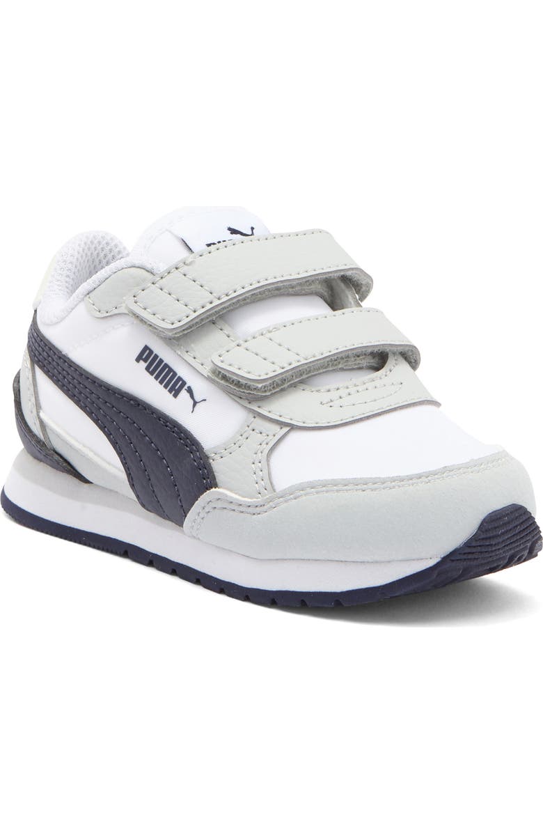 PUMA Kids' Runner V4 Sneaker, Main, color, Puma White-New Navy-Gray