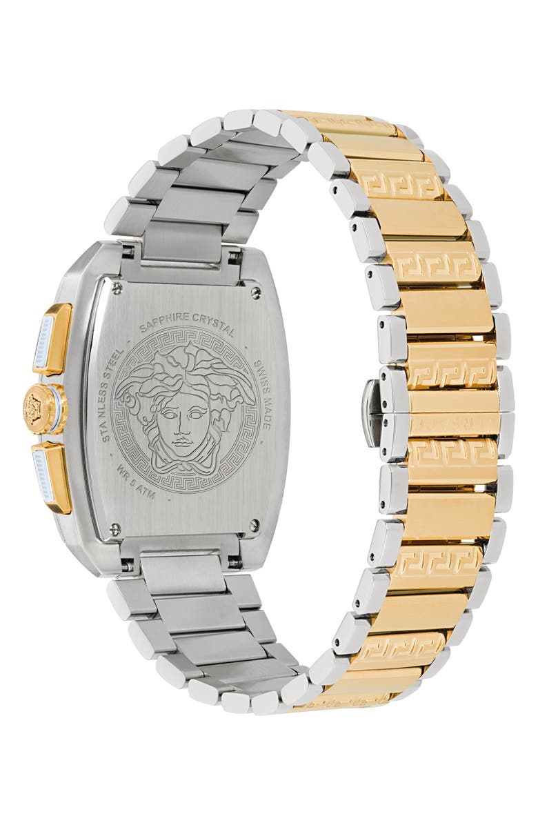 Versace Dominus Chronograph Bracelet Watch, 42mm x 50mm, Alternate, color, Two Tone