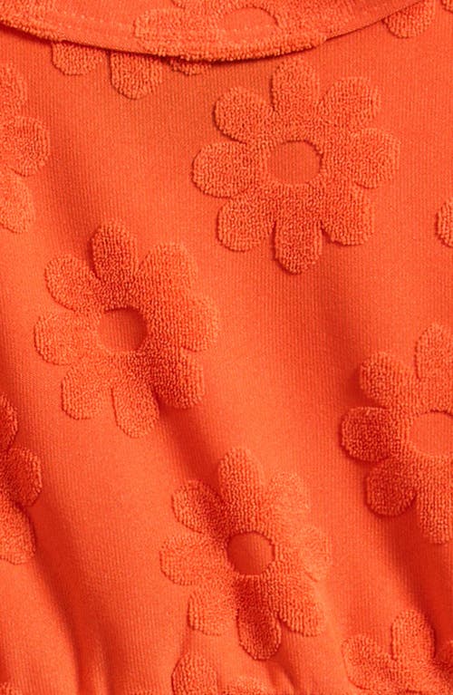 Ava & Yelly Kids' Terry Cloth Cover-up Dress In Orange