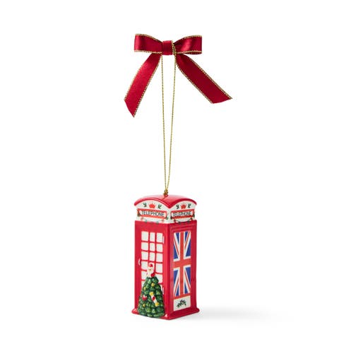 Christmas Tree British Phone Box Ornament