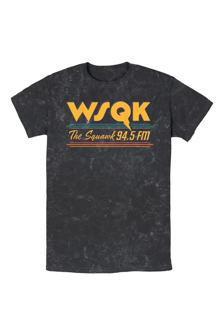 Men's Stranger Things Vintage Radio The Squawk WSQK  Graphic T-Shirt, Main, color, Black