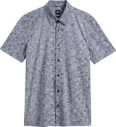 BOSS Roan Slim Fit Short Sleeve Button-Up Shirt