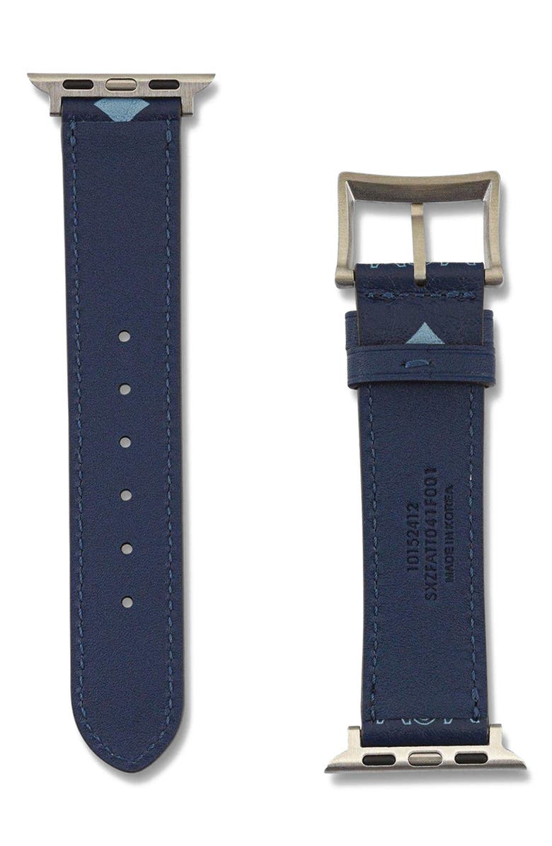 MCM Apple Watch Band in Visetos- S/M, Alternate, color, Blue