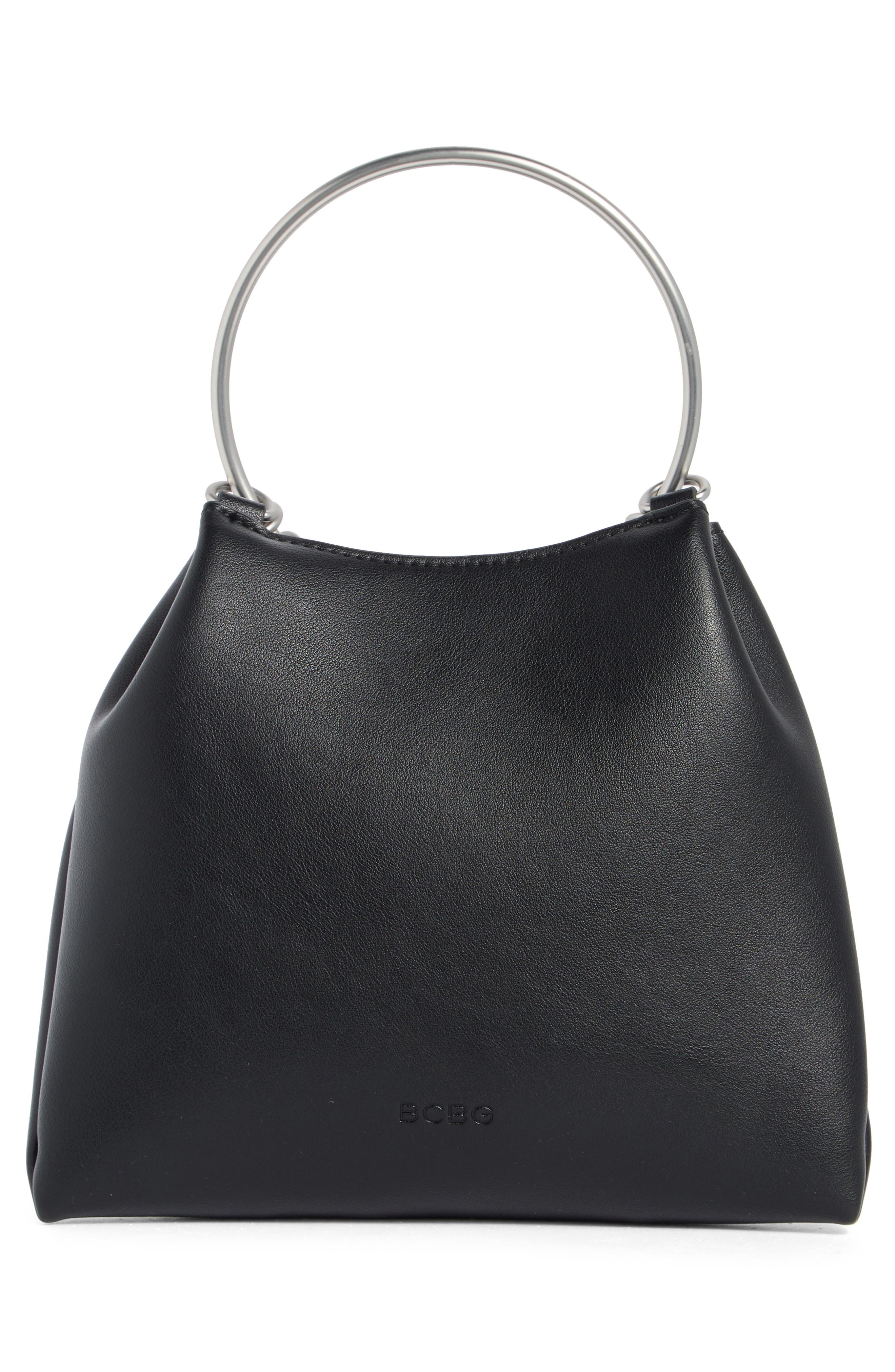 BCBG Ring Top Handle Clutch, Alternate, color, Black