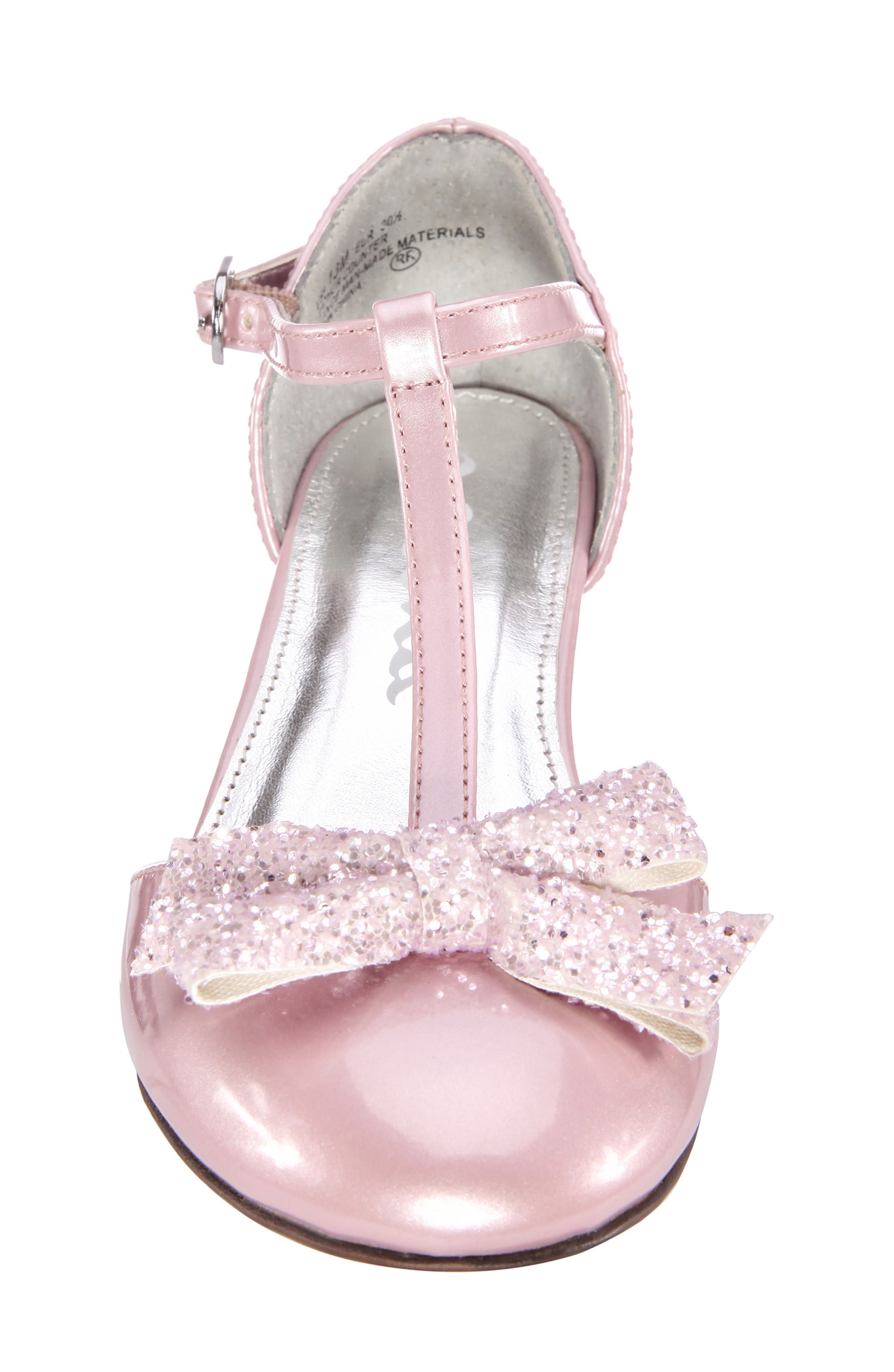Noemy Glitter Bow Dress Shoe, Alternate, color, PINK PATENT