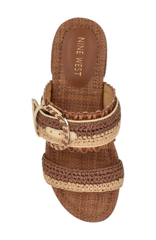 Nine West Sameey Two-strap Sandal In Dark Brown