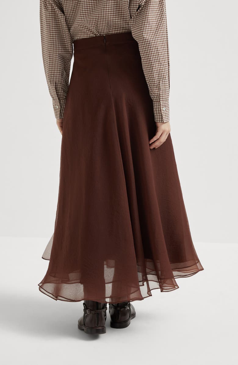 Brunello Cucinelli Paneled Circle skirt, Alternate, color, Bordeaux