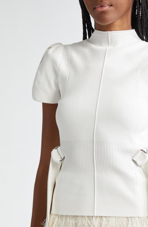 3.1 Phillip Lim Compact Rib Tulip Top In Ivory