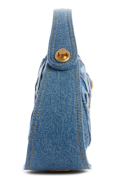 Balmain Jolie Madam Medium Top-handle Bag In Denim In 6ff Denim