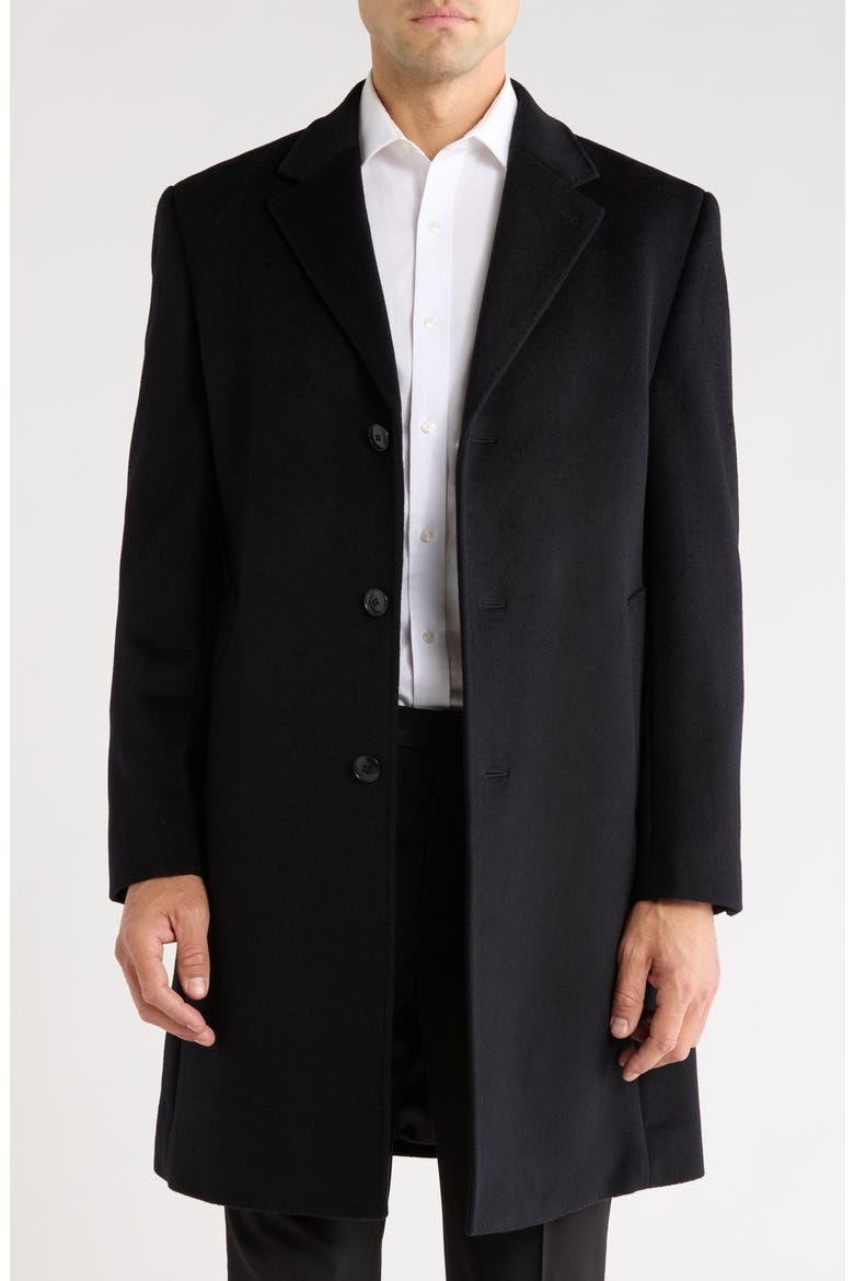 Wool & Cashmere Overcoat, Main, color, BLACK