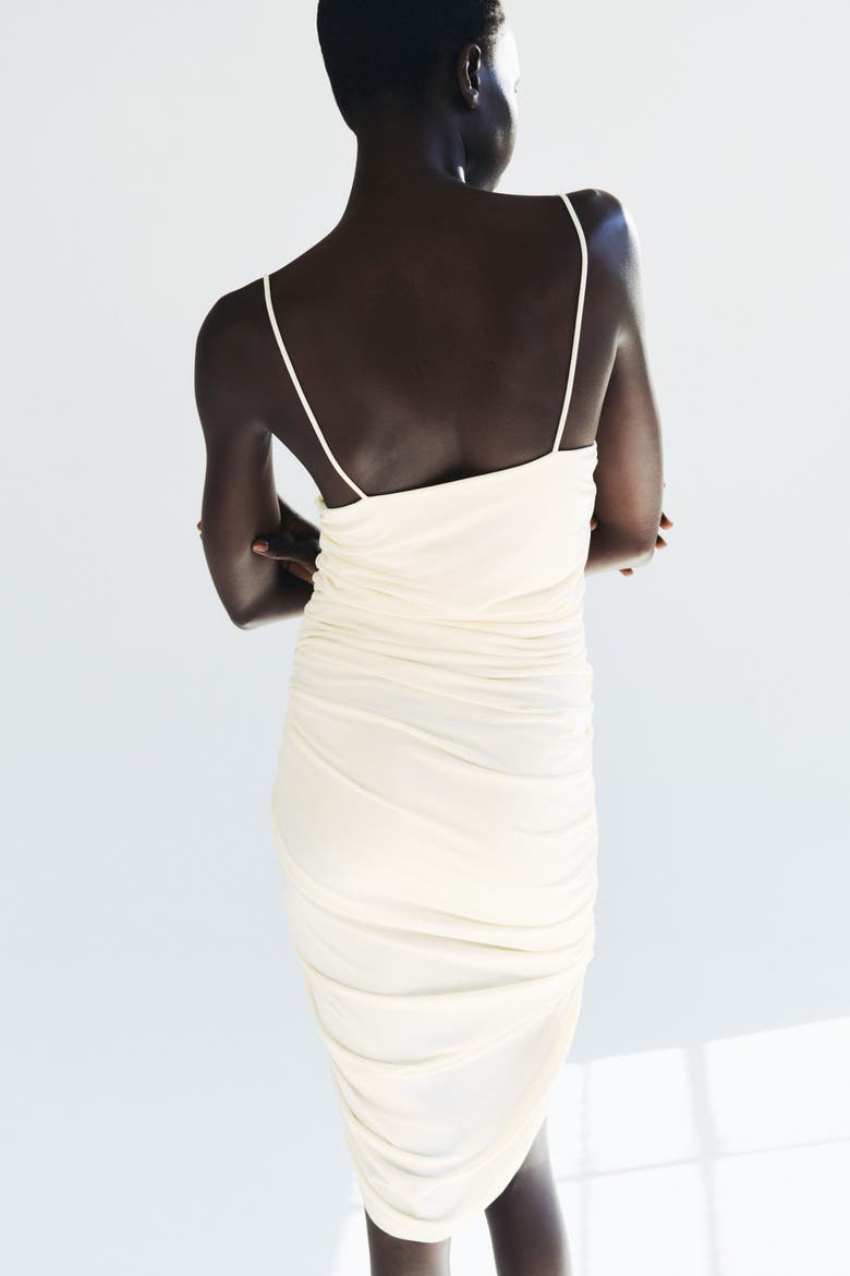 Draped Strappy Dress, Alternate, color, Cream