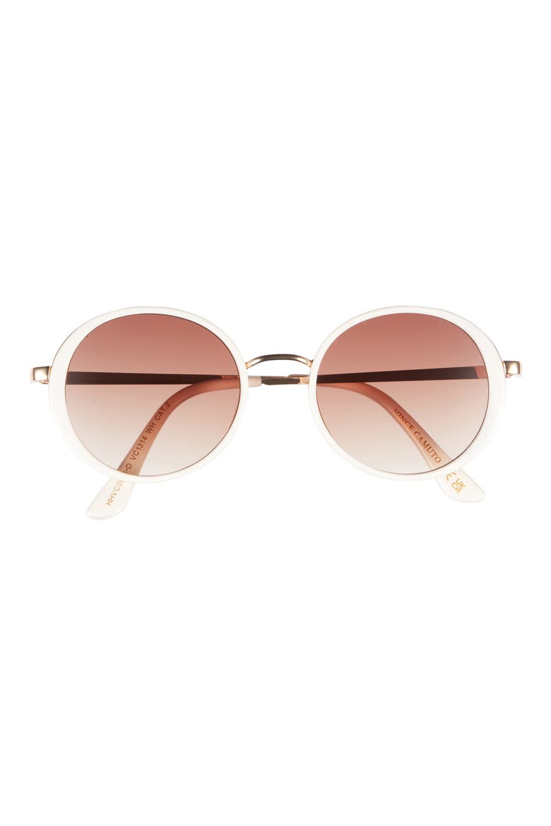 50mm Gradient Round Sunglasses, Main, color, WHITE