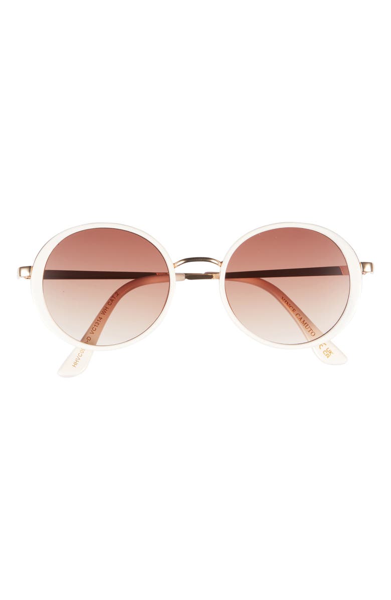 Vince Camuto 50mm Gradient Round Sunglasses, Main, color, White