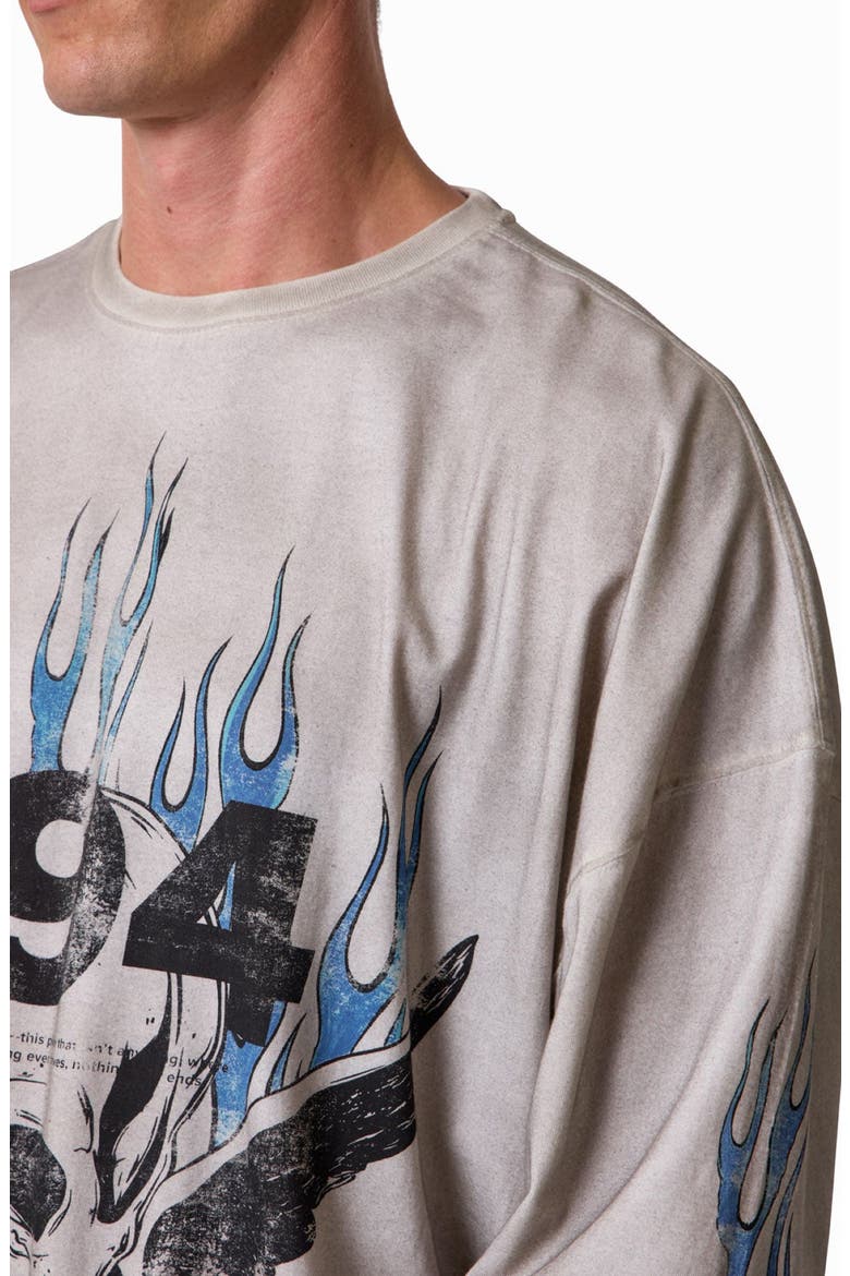 Skull Wings Long Sleeve Cotton Graphic T-Shirt, Alternate, color, WHITE