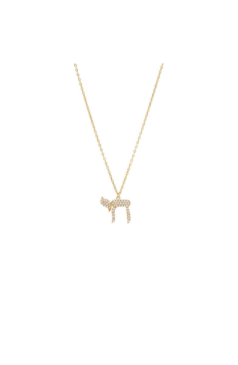 BY ADINA EDEN Pave Chai Pendant Necklace, Main, color,