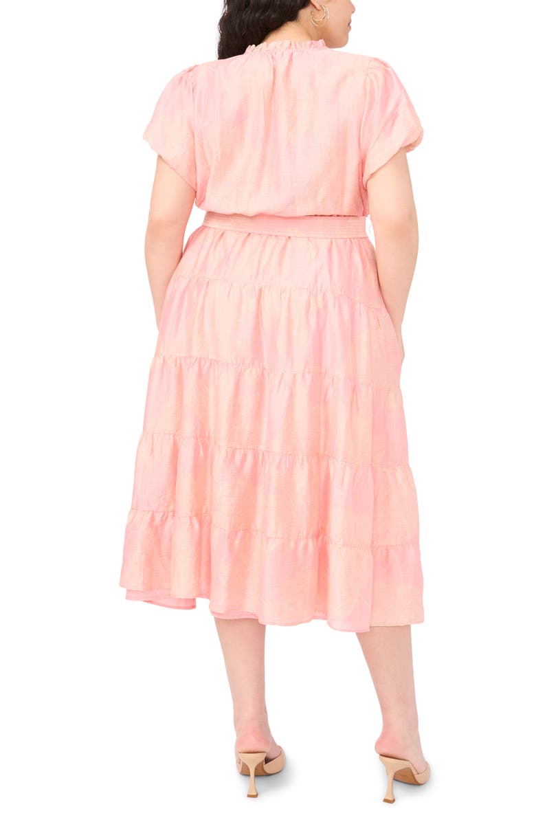 Vince Camuto Abstract Print Fit & Flare Midi Dress, Alternate, color, Summer Rose