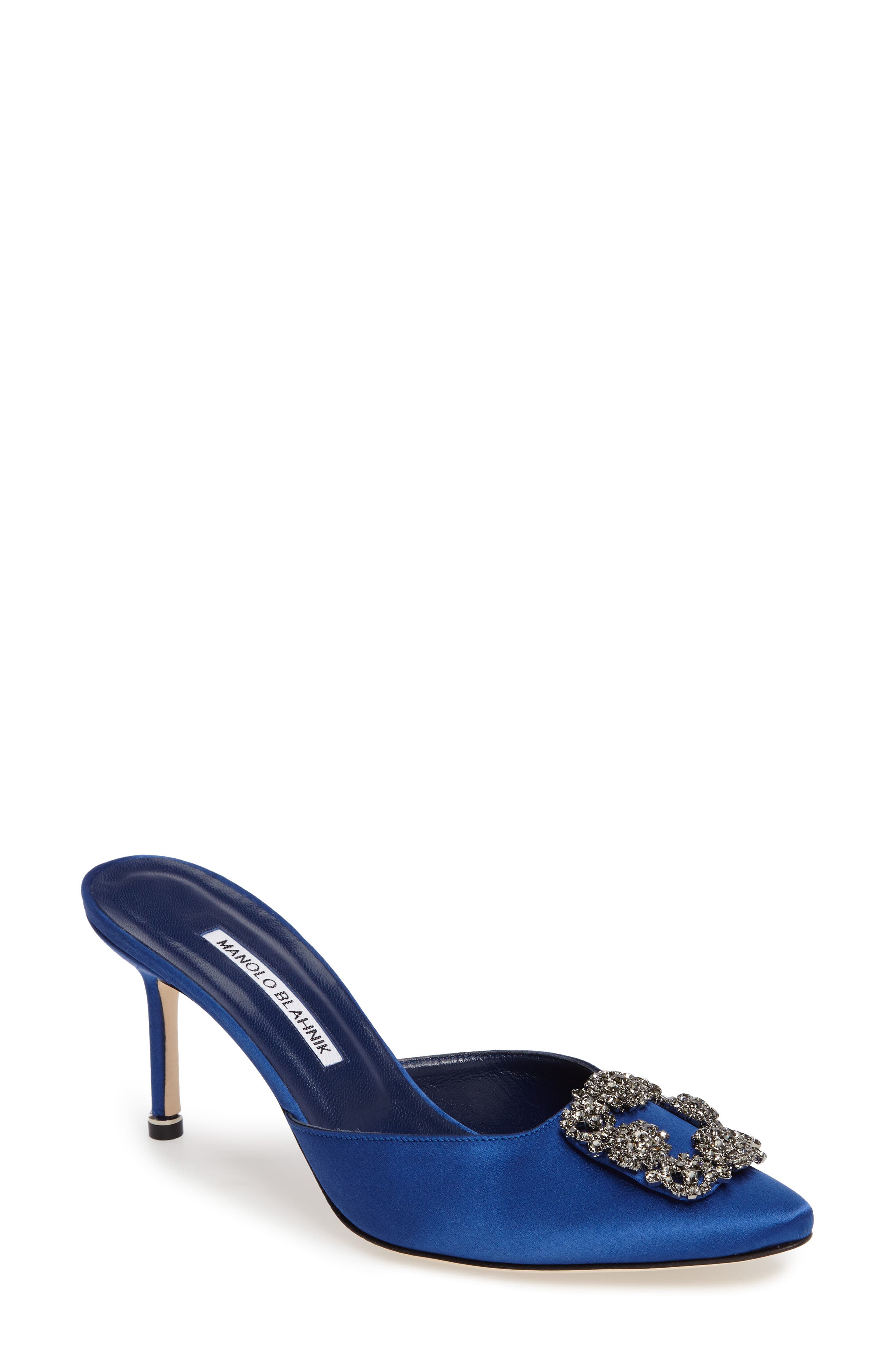 Manolo Blahnik Hangisi Embellished Mule, Main, color, 