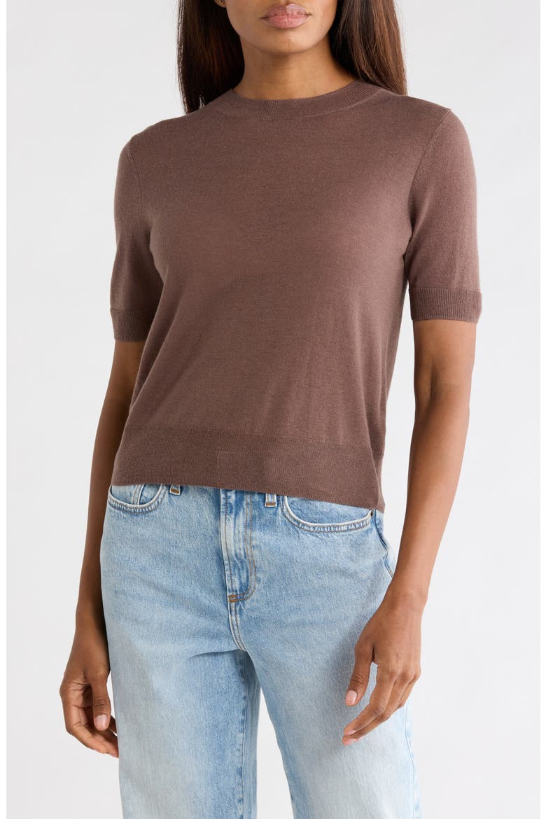 Crewneck Wool Sweater, Main, color, JAVA