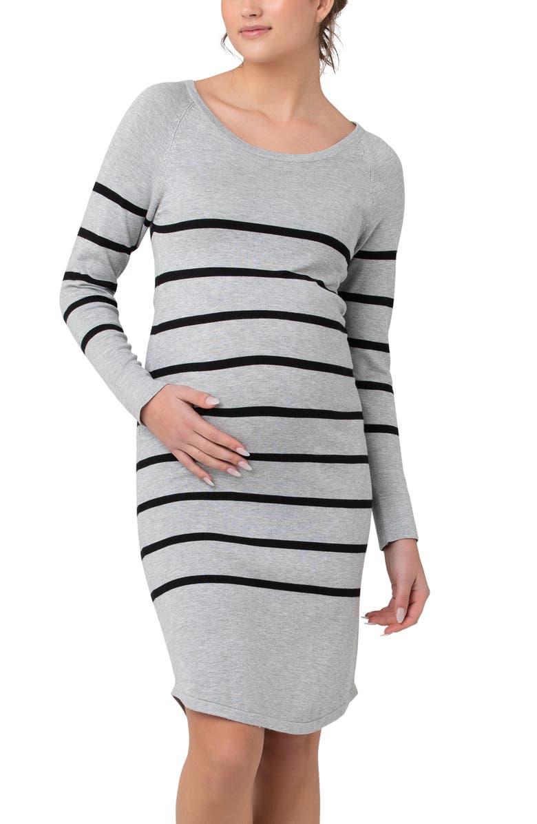 Ripe Maternity Valerie Tunic Dress, Alternate, color, Grey/Black