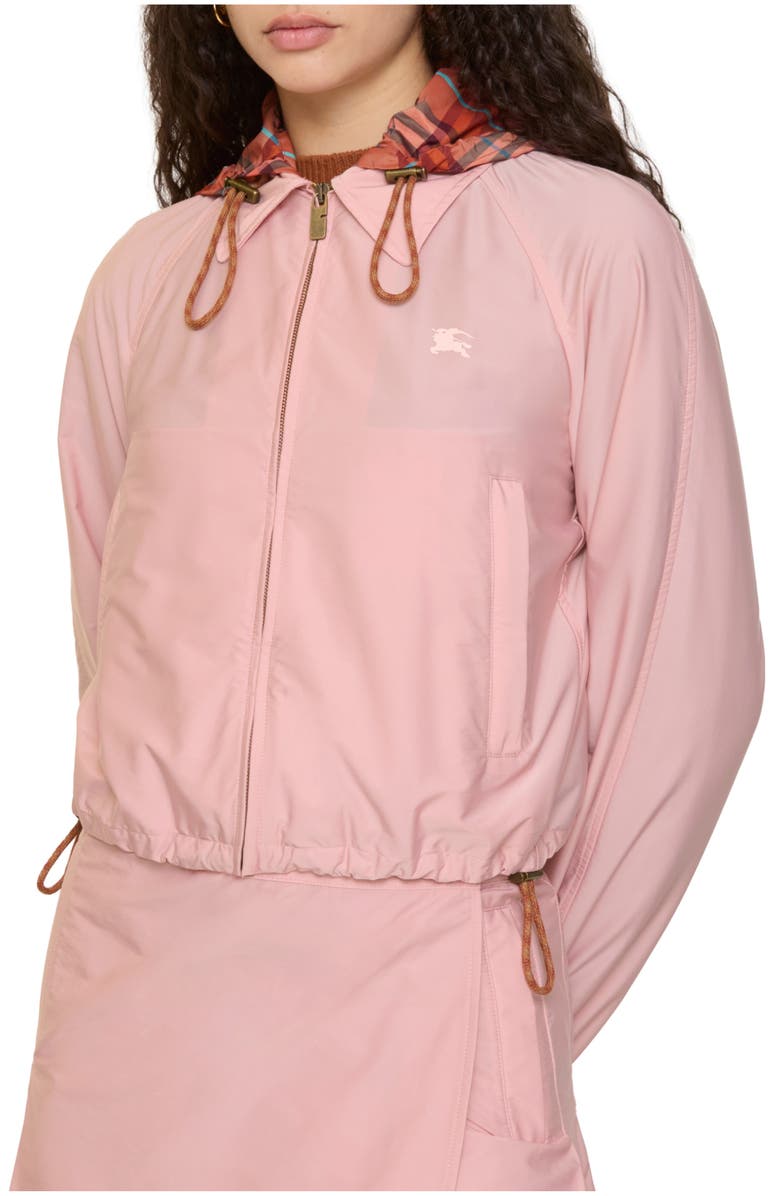 Burberry Cropped Newcott Hooded Jacket, Main, color, Begonia Pink