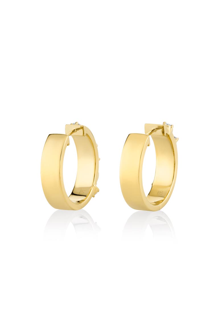 Montage Diamond Cross Hoop Earrings, Alternate, color, Yellow Gold