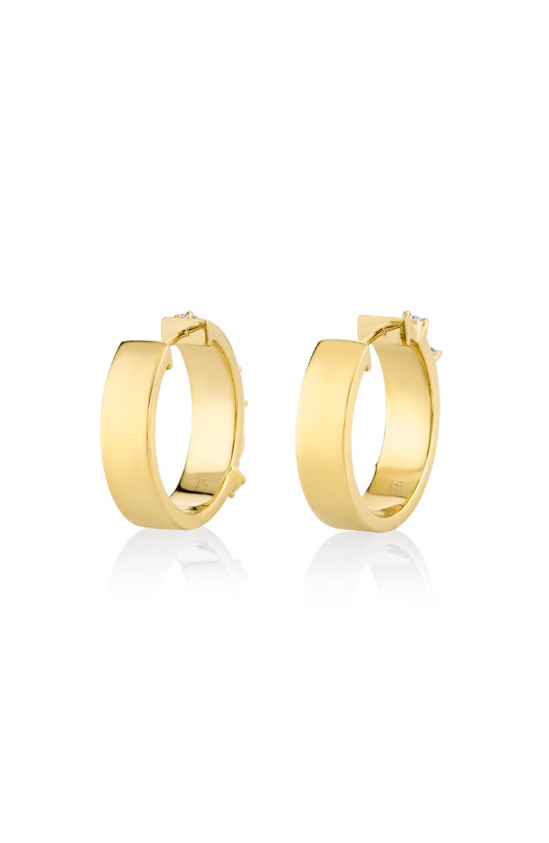 Michael M Montage Diamond Cross Hoop Earrings, Alternate, color, Yellow Gold