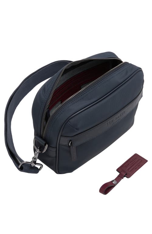 Ted Baker London Roman Nylon Messenger Bag In Mix Mat Navy