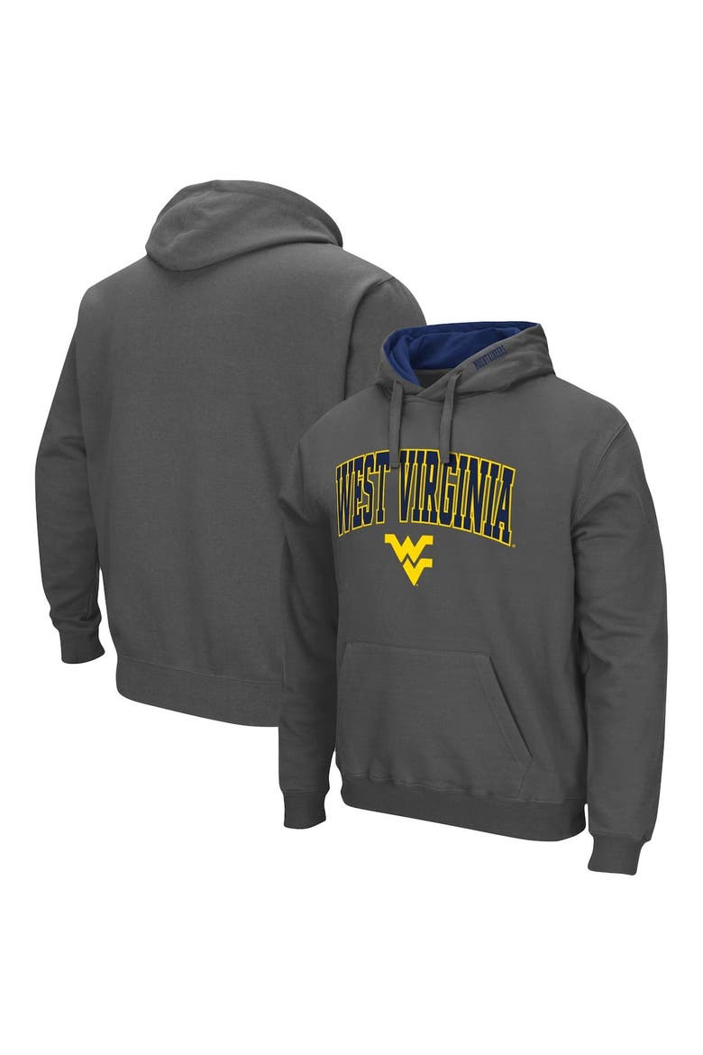 Men's Colosseum Charcoal West Virginia Mountaineers Arch & Logo 3.0 Pullover Hoodie, Alternate, color, Charcoal