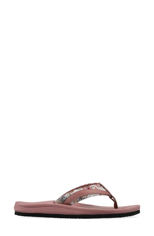 Cliffs By White Mountain Bays Flip Flop Sandal In Blush Floral Print