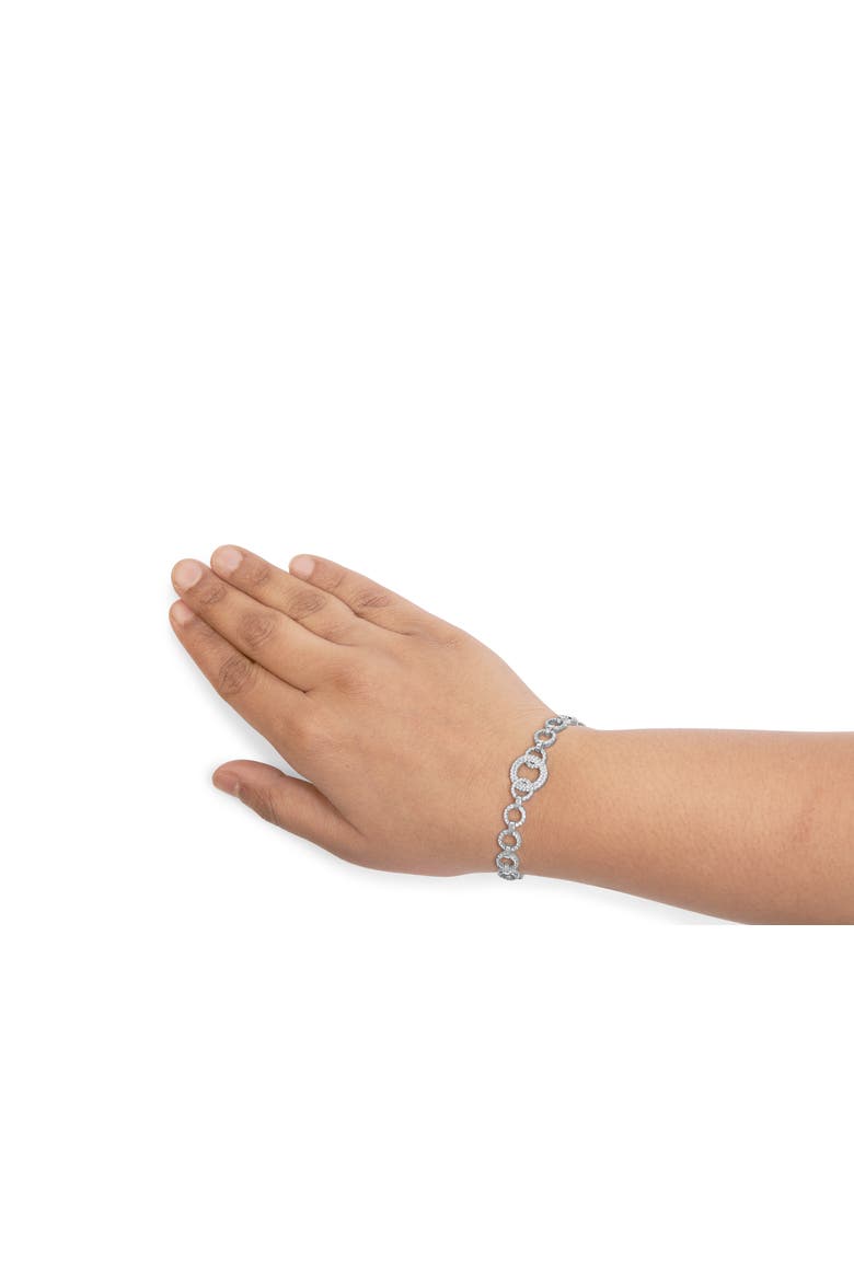 Silver 1.00 Cttw Diamond Interlinking Open Circle Link Bracelet, Alternate, color, Silver