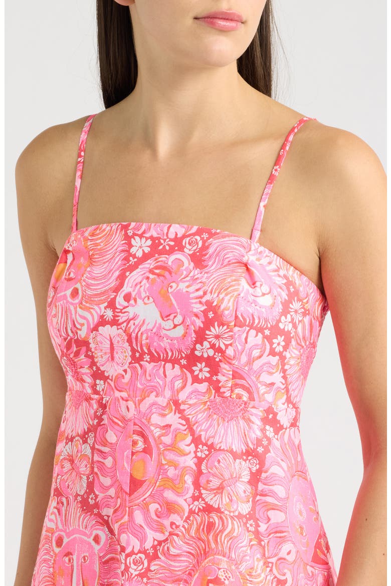 Jorgian Linen Midi Dress, Alternate, color, PARADISE PUNCH JIMS STUFF