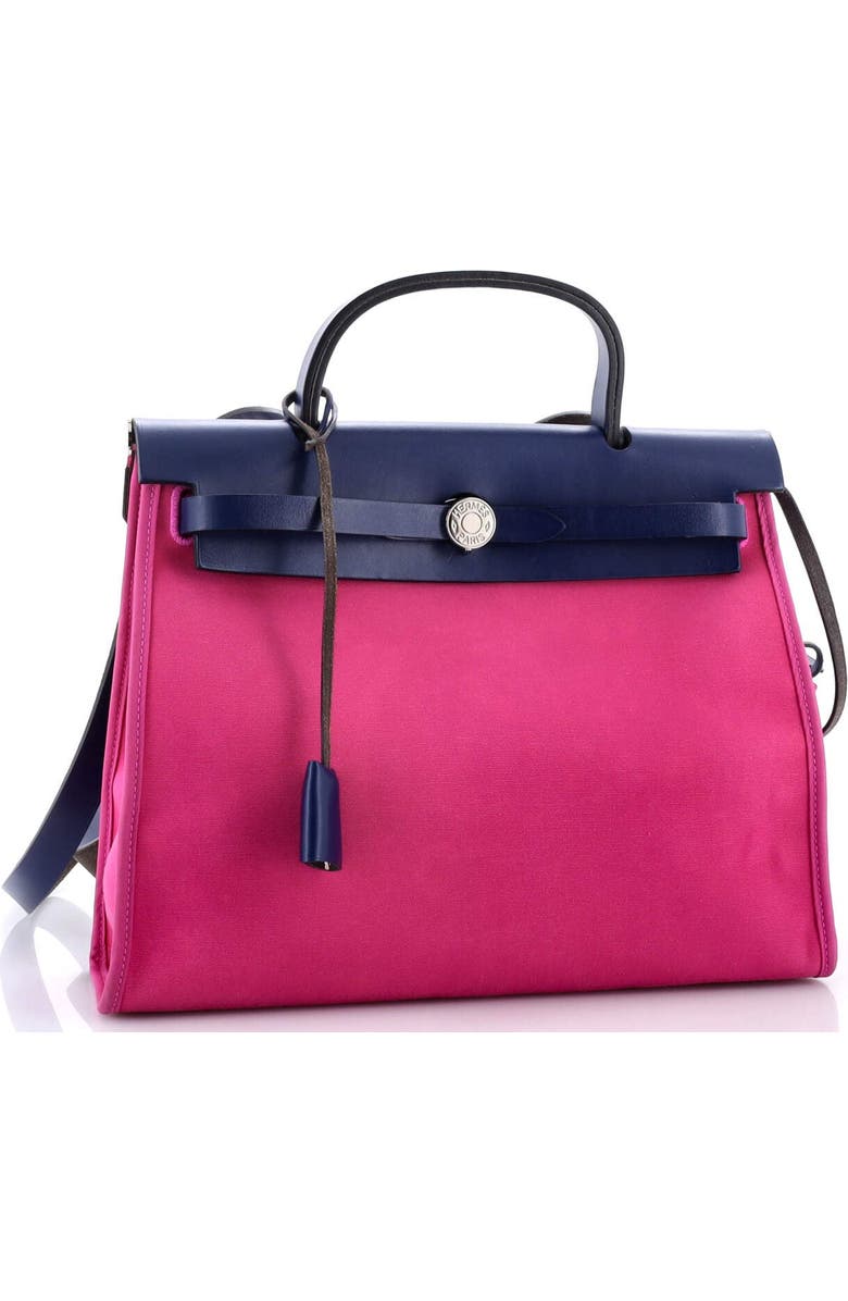 Pre-Owned Hermes Herbag Zip Leather and Toile 31, Alternate, color, Magnolia