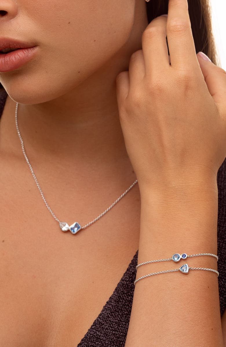 Dower & Hall Blue & White Topaz Duo Tutti Frutti Necklace, Alternate, color, Sterling Silver