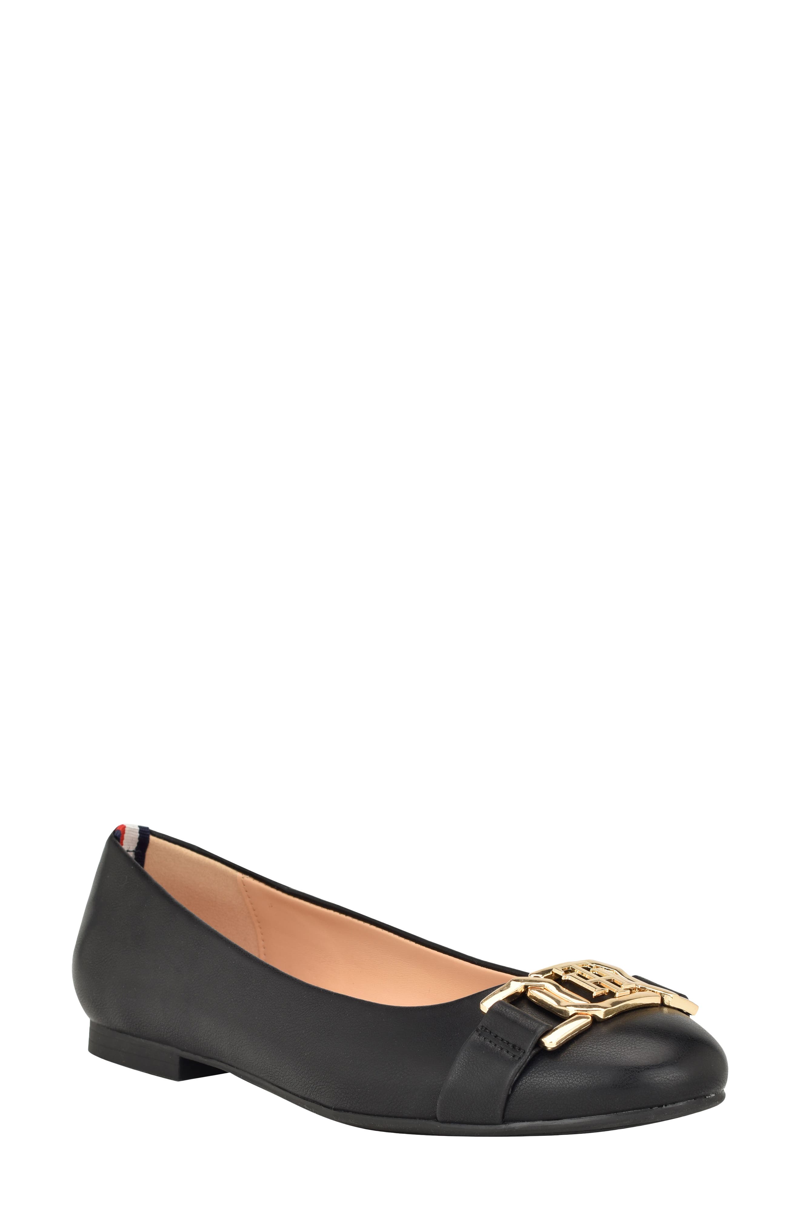 Tommy Hilfiger Gallyne Flat, Main, color, Black