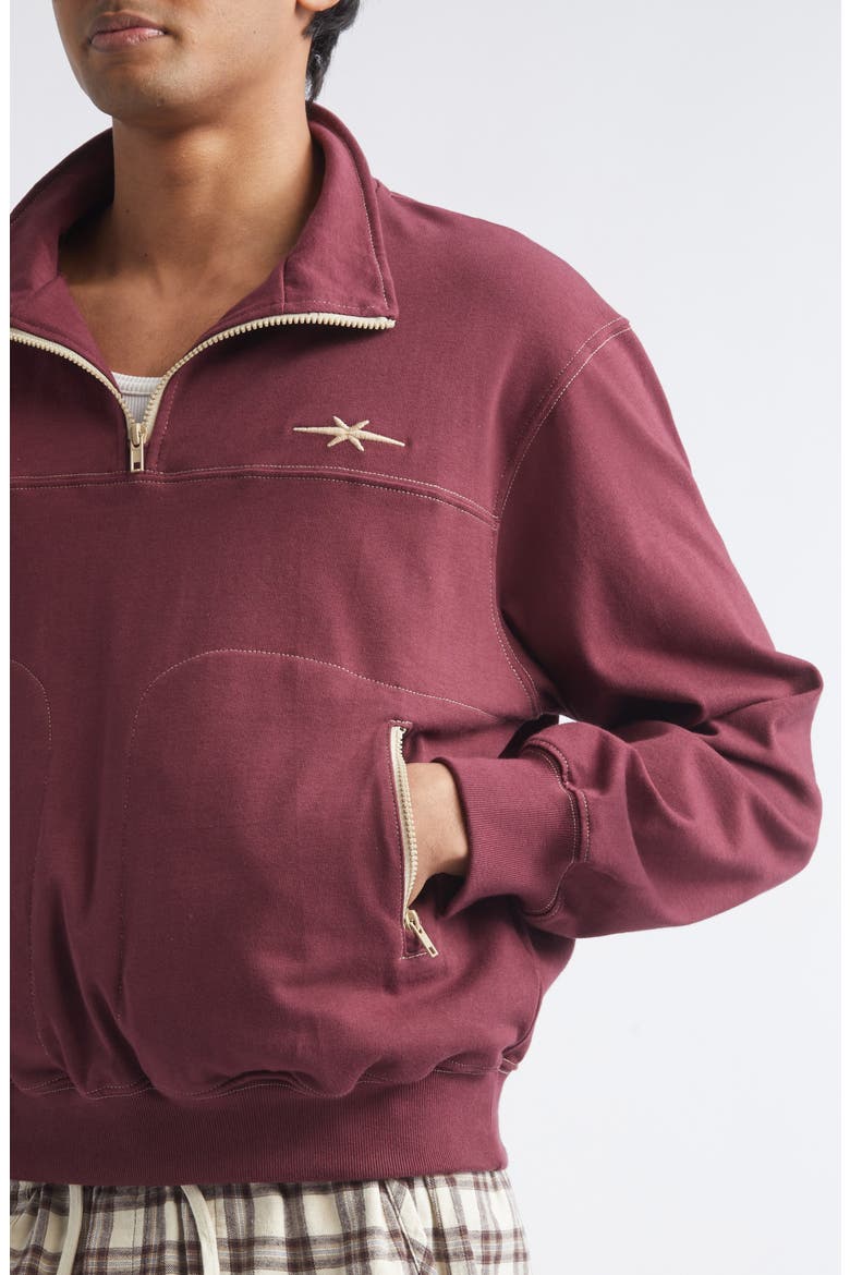 Bunkhouse Cotton Blend Quarter Zip Pullover, Alternate, color, DEEP BURGUNDY