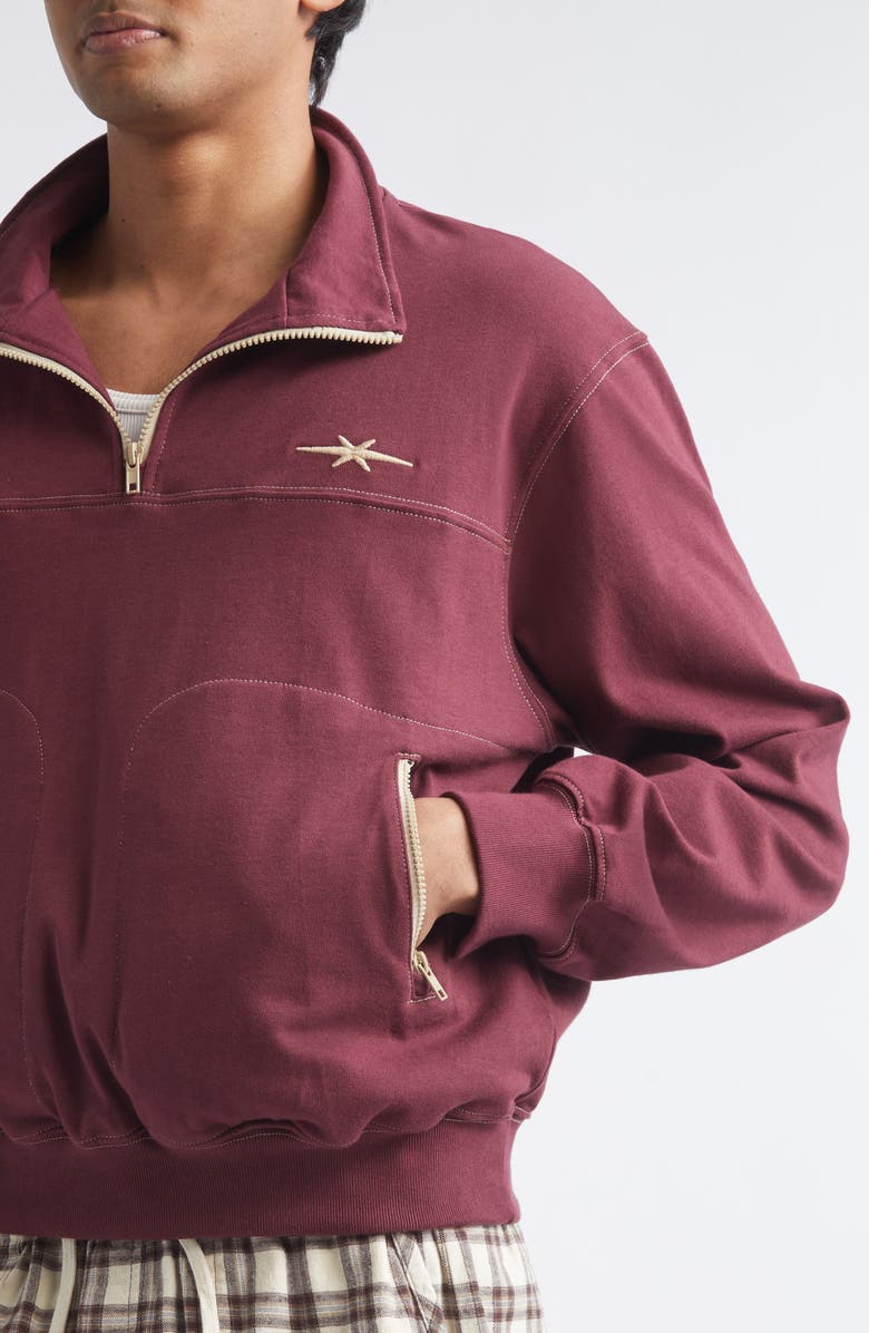 PHIPPS Bunkhouse Cotton Blend Quarter Zip Pullover, Alternate, color, Deep Burgundy