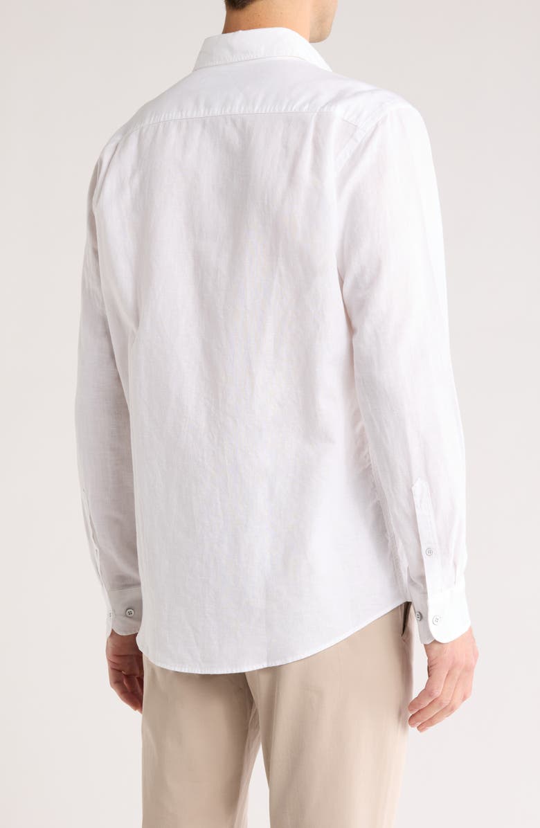 Rodd & Gunn Penrose Linen Blend Button-Up Shirt, Alternate, color, White